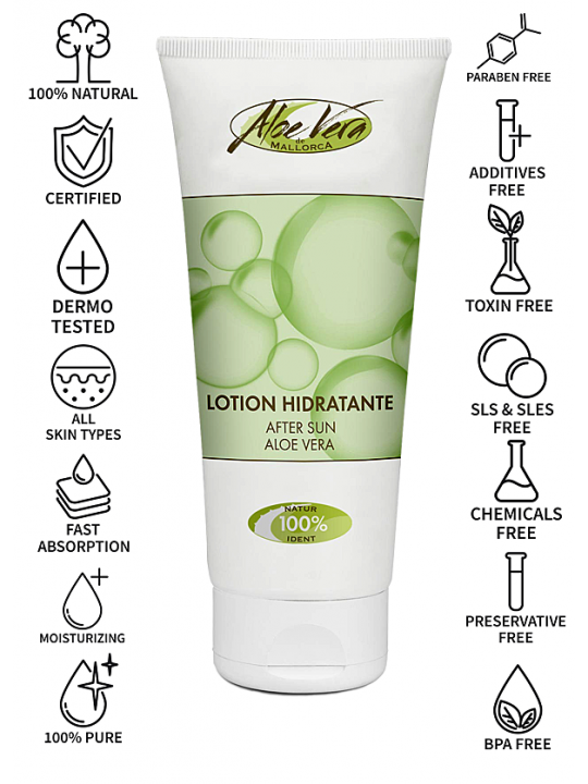 Lotion après-soleil à l'aloe vera