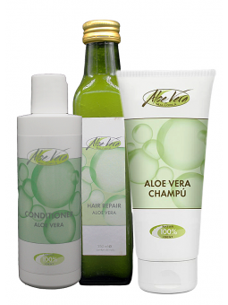 Aloe Vera hair care package - shampoo, conditioner & hair treatment from the Aloe Vera Farm Mallorca