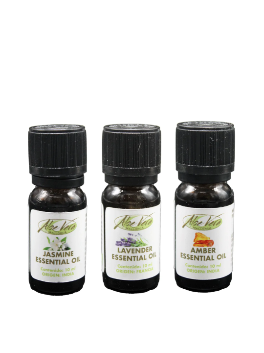 Picture of the essential oil set cycle and balance of the Aloe Vera Farm Mallorca