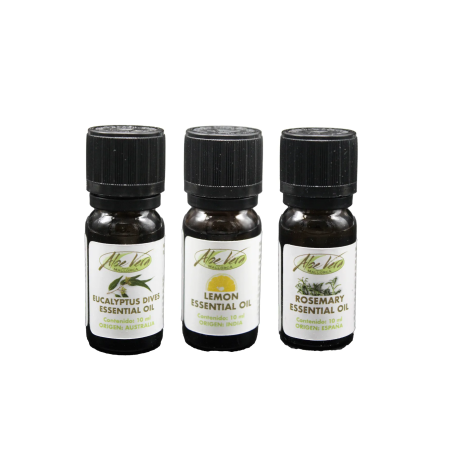 Immagine del set di oli essenziali Energia e chiarezza della fattoria di Aloe Vera Mallorca