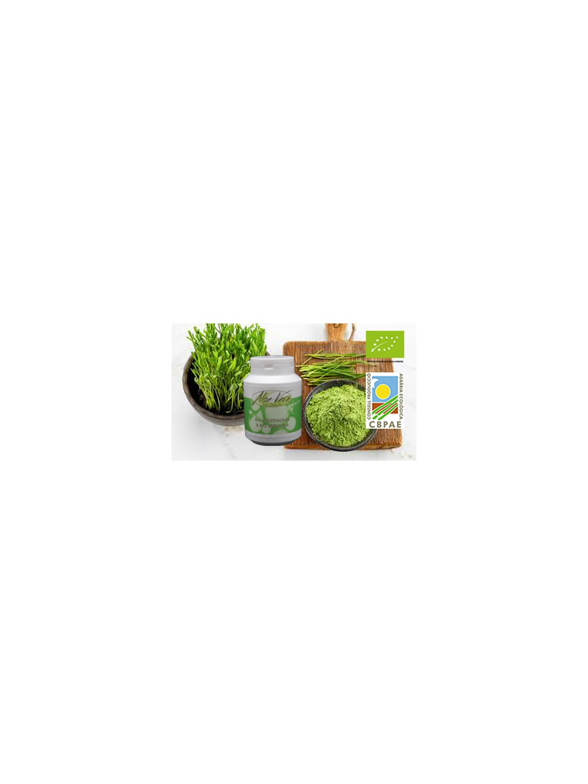 Organic wheatgrass with organic spirulina capsules