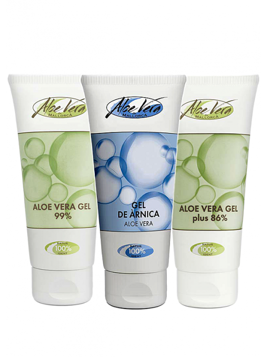 Confezione di gel di aloe vera