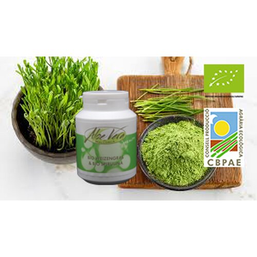 Organic Wheatgrass and Organic Spirulina Capsules